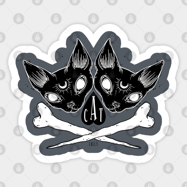 Twin ☥ Cats Sticker by lOll3